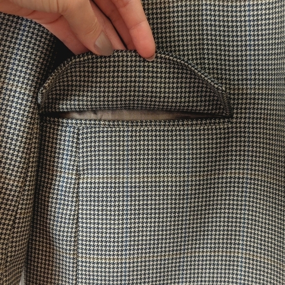 Brooks Brothers Preppy Classic Fit Houndstooth Worsted Wool Blazer Jacket Tan 40 - Picture 12 of 16